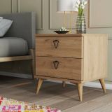 Comodino in legno quercia 52x45x55h cm - Pilar