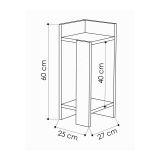 Comodino in legno quercia e antracite 25x27x60h cm - Asterix