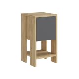 Comodino in legno quercia e antracite 30x30x55h cm - Filippa