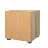 Comodino in legno quercia e bianco lucido 40x40x42h cm - Apolla
