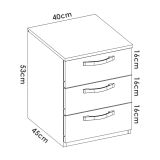 Comodino in legno rovere 40x44x53h cm - Aiga
