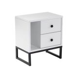 Comodino industrial bianco e nero 45x29x50h cm - Rhiannon