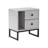 Comodino industrial grigio e nero 45x29x50h cm - Rhiannon
