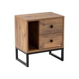 Comodino industrial legno e nero 45x29x50h cm - Rhiannon