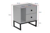 Comodino industrial marmo e oro 45x29x50h cm - Rhiannon
