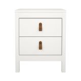 Comodino Janette, Comò basso, Tavolino da notte, Mensola da letto, 38x44 h54 cm, Bianco