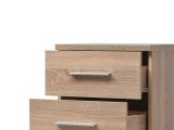 Comodino Marrone 2 Cassetti un Ripiano 44.5x33.5x43h cm, Apertura Scorrevole - Colliano