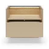 Comodino Marrone Chiaro Marrone Rovere un Cassetto 2 Ripiani 53x40x43h cm, Apertura Push-pull - Veirra