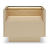 Comodino Marrone Chiaro Marrone Rovere un Cassetto 2 Ripiani 53x40x43h cm, Apertura Push-pull - Veirra