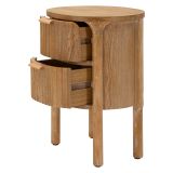 Comodino Marrone Ciliegio oro 2 Cassetti un Ripiano 38x35x52h cm, Apertura Scorrevole - Falile