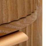 Comodino Marrone Ciliegio oro 2 Cassetti un Ripiano 38x35x52h cm, Apertura Scorrevole - Falile