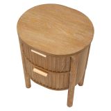 Comodino Marrone Ciliegio oro 2 Cassetti un Ripiano 38x35x52h cm, Apertura Scorrevole - Falile