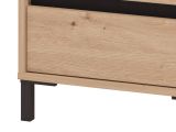 Comodino Marrone Nero un Ripiano 3 Cassetti 48x40x71h cm, Apertura Scorrevole - Combatte