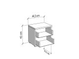 Comodino Marrone Noce Grigio 2 Cassetti un Ripiano 44.5x33.5x43h cm, Apertura Scorrevole - Colliano