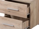Comodino Marrone Noce Grigio 2 Cassetti un Ripiano 44.5x33.5x43h cm, Apertura Scorrevole - Colliano