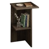 Comodino Marrone Noce un Ripiano Colore Ripiano Marrone 36x36x60h cm, Sfumatura Colore Struttura Noce - Roaschia