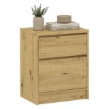 Comodino Marrone Rovere 2 Cassetti Apertura Scorrevole 50x40x63h cm, Chiusura Scorrevole - Lelimoni