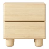 Comodino Marrone Rovere 2 Cassetti un Ripiano 50x38x52h cm, Apertura Scorrevole - Hani