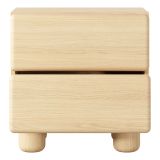 Comodino Marrone Rovere 2 Cassetti un Ripiano 50x38x52h cm, Apertura Scorrevole - Hani