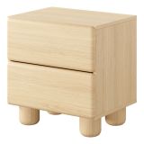 Comodino Marrone Rovere 2 Cassetti un Ripiano 50x38x52h cm, Apertura Scorrevole - Hani