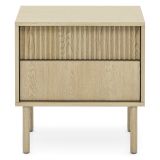 Comodino Marrone Rovere 2 Cassetti un Ripiano 54x40x55h cm, Apertura Scorrevole - Gase