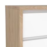 Comodino Marrone Rovere Bianco un Ripiano 2 Cassetti 52x48x45h cm, Apertura Scorrevole - Abacassab