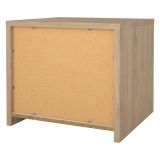 Comodino Marrone Rovere Bianco un Ripiano 2 Cassetti 52x48x45h cm, Apertura Scorrevole - Abacassab
