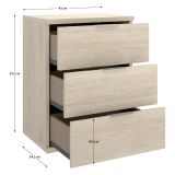 Comodino Marrone Rovere Grigio 3 Cassetti un Ripiano 34x42x57h cm, Piedini abs Antirumore e Antigraffio - Blythe