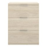 Comodino Marrone Rovere Grigio 3 Cassetti un Ripiano 34x42x57h cm, Piedini abs Antirumore e Antigraffio - Blythe