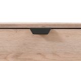 Comodino Marrone Rovere Grigio Nero 3 Cassetti un Ripiano 45x40x63h cm, Apertura Scorrevole - Talana