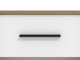 Comodino Marrone Rovere Nodi Bianco un Cassetto un Ripiano 42x33x42h cm, Apertura Scorrevole - Secli