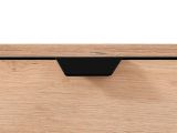 Comodino Marrone Rovere Nodi Nero 3 Cassetti un Ripiano 45x40x63h cm, Apertura Scorrevole - Talana