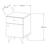 Comodino Marrone Rovere un Cassetto Un'anta 40x44x60h cm, Apertura Scorrevole e Battente - Niardo