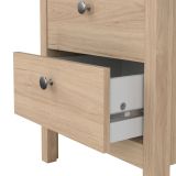 Comodino Marrone Rovere un Ripiano 2 Cassetti 44x38x54h cm, Apertura Scorrevole - Fred
