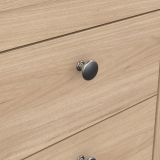 Comodino Marrone Rovere un Ripiano 2 Cassetti 44x38x54h cm, Apertura Scorrevole - Fred