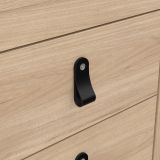 Comodino Marrone Rovere un Ripiano 2 Cassetti 44x38x54h cm, Apertura Scorrevole - Fred