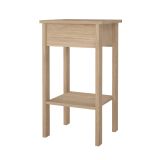Comodino Maxine, Comò basso, Tavolino da notte, Mensola da letto, 34x40 h70 cm, Rovere