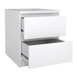 Comodino minimal bianco lucido 50x40x49h cm - Azar