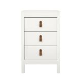 Comodino Mirabelle, Comò basso, Tavolino da notte, Mensola da letto, 38x44 h70 cm, Bianco