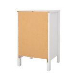 Comodino Mirabelle, Comò basso, Tavolino da notte, Mensola da letto, 38x44 h70 cm, Bianco