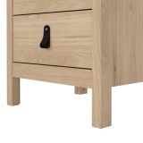 Comodino Mirabelle, Comò basso, Tavolino da notte, Mensola da letto, 38x44 h70 cm, Rovere