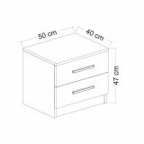 Comodino moderno antracite 50x47x40h cm - Iune