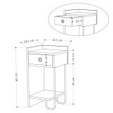 Comodino moderno bianco 32x30x61h cm - Cedro