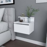 Comodino moderno bianco 39x31x35h cm - Auring