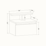 Comodino moderno bianco 39x31x35h cm - Auring