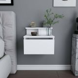 Comodino moderno bianco 39x31x35h cm - Auring