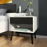 Comodino moderno bianco e nero 50x39x49h cm - Lucina