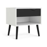 Comodino moderno bianco e nero 50x39x49h cm - Lucina
