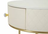 Comodino moderno bianco e oro 52x52x70h cm - Consolle Miscano