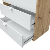 Comodino moderno bianco e rovere nodi 77x40x86h cm - Spinello